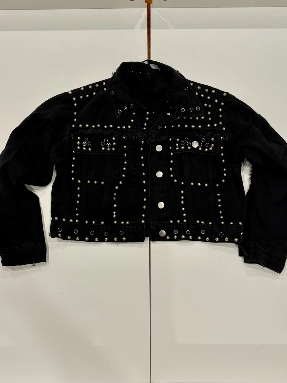 Baggy Edgy Cropped Black Denim Jacket